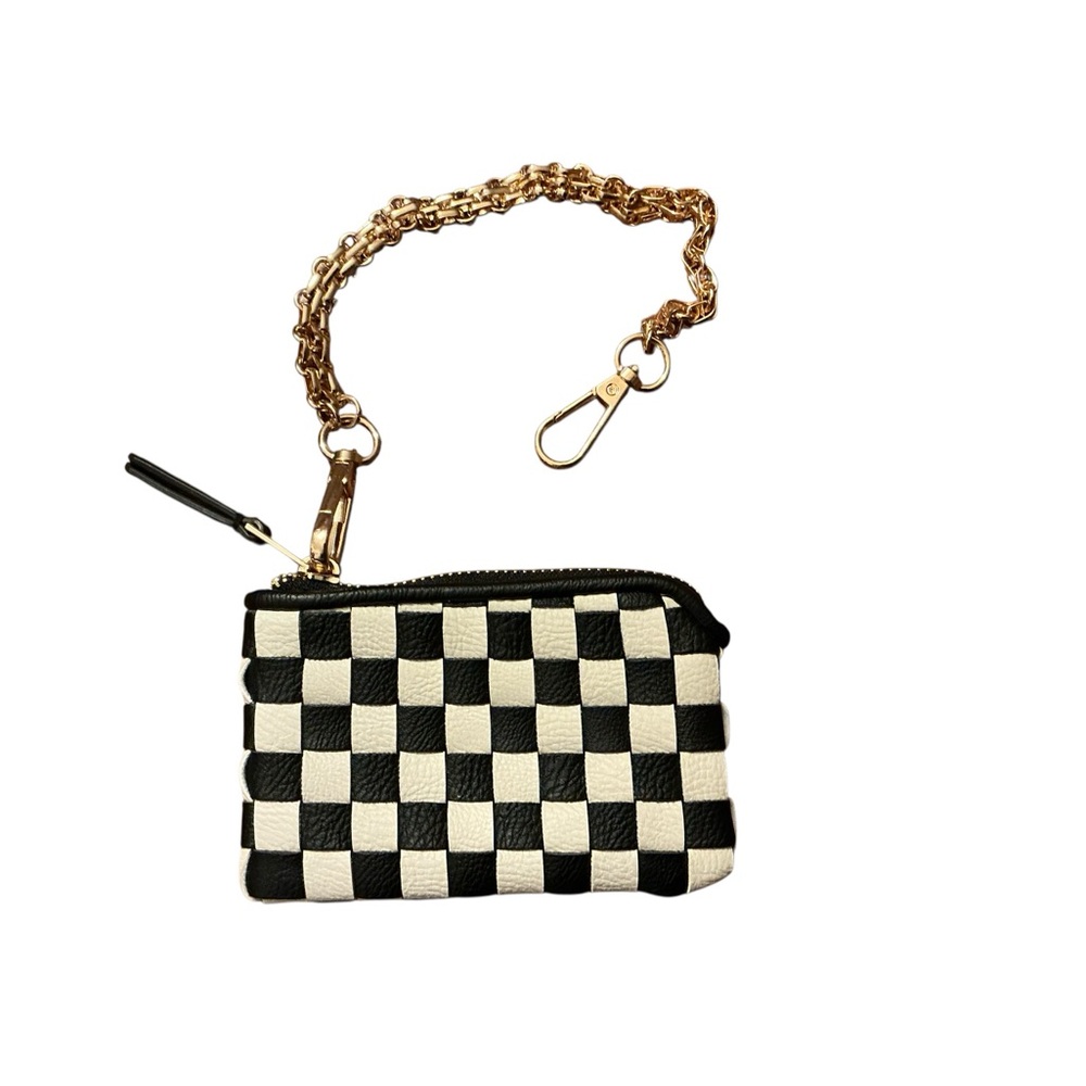 Universal Thread Black and White Checker Money Pouch with Detatchable Gold Chain - Picture 11 of 16